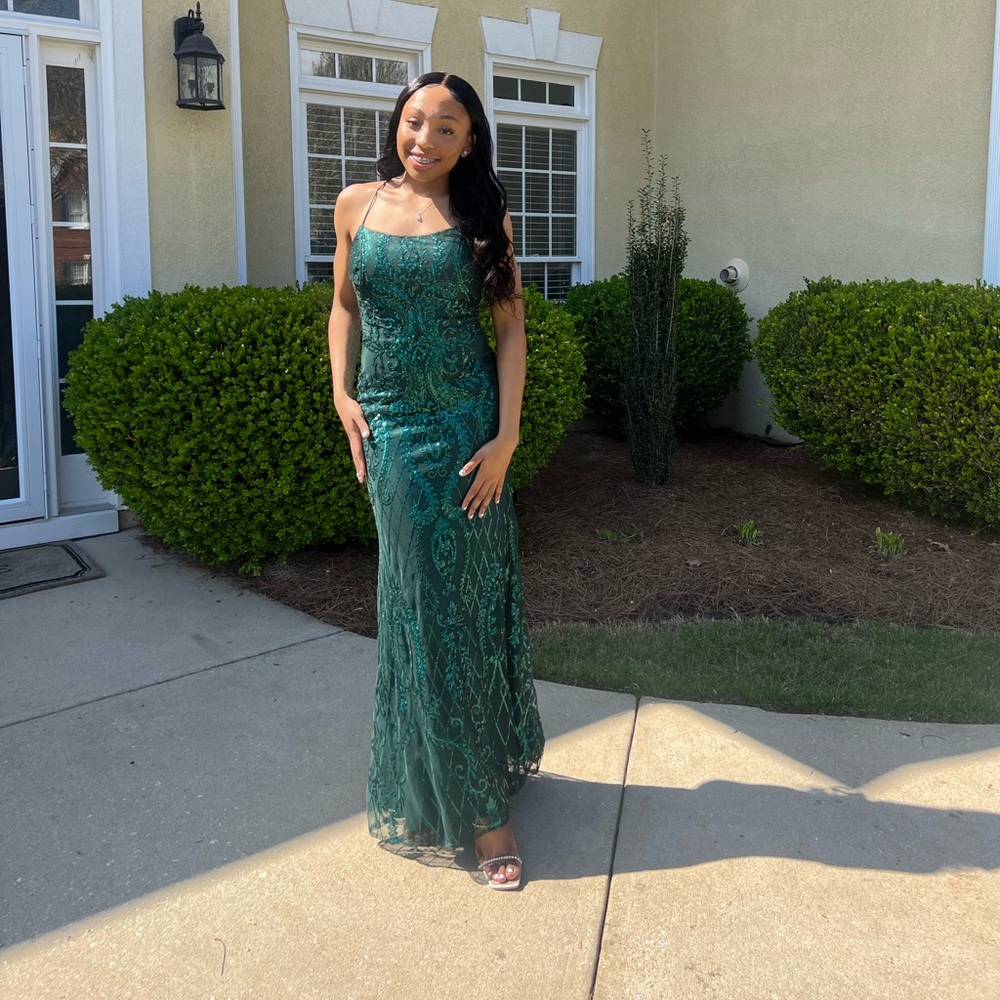 Forest Green Prom Dress/Only worn once/Great Condition